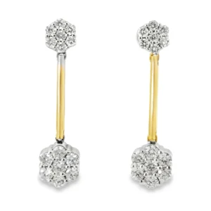 Cluster Diamond Dangle Earrings