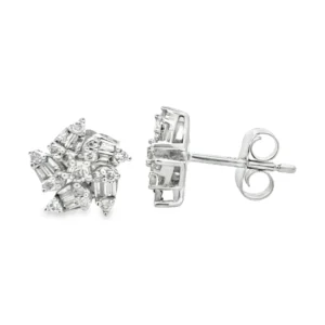 Cluster Diamond Stud Earrings