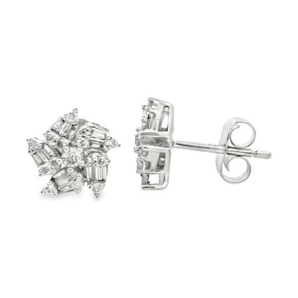 Cluster Diamond Stud Earrings
