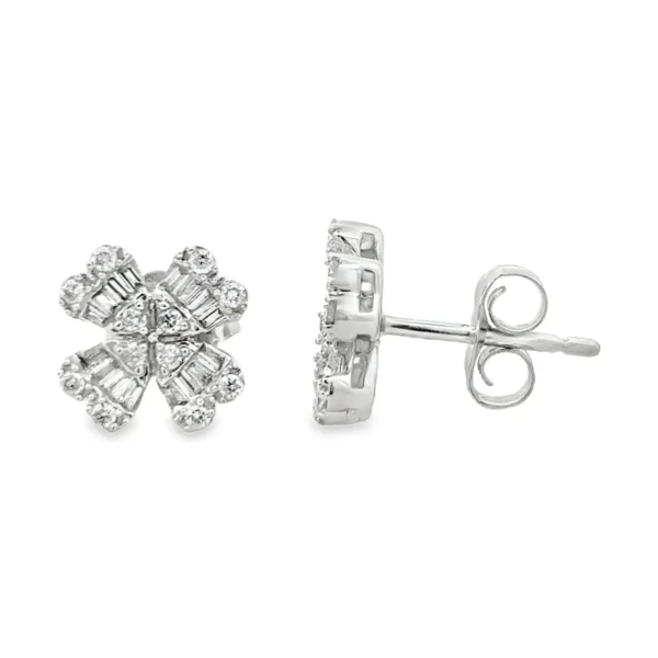 Clover Diamond Stud Earrings
