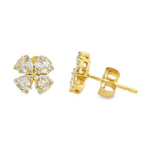 Floral Diamond Stud Earrings