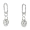 Diamond Oval Dangle Earrings