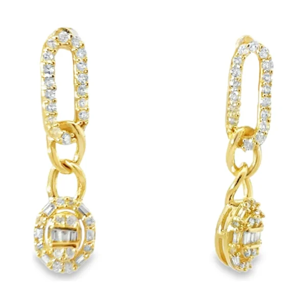 Diamond Link Dangle Earrings