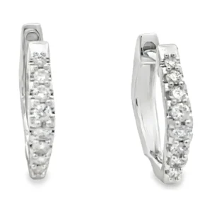 Diamond Huggie Hoop Earrings