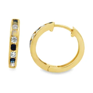 Gemstone Diamond Hoop Earrings
