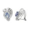 Oval Blue Gemstone Earrings