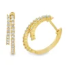 Double Row Diamond Hoop Earrings
