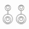 Circle Diamond Dangle Earrings