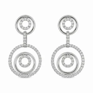 Circle Diamond Dangle Earrings