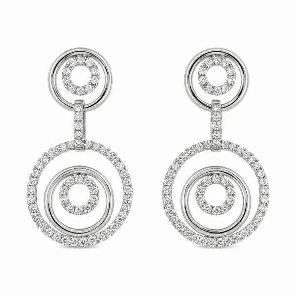 Circle Diamond Dangle Earrings