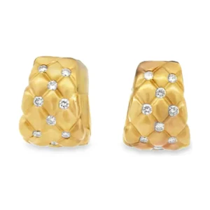 Quilted Diamond Huggie Earrings