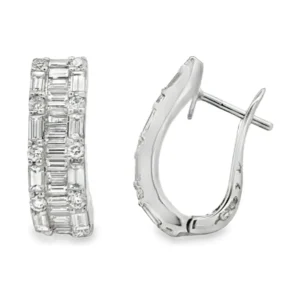 Baguette Diamond Huggie Earrings