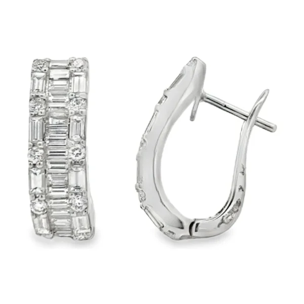 Baguette Diamond Huggie Earrings