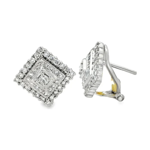 Diamond Geometric Halo Earrings