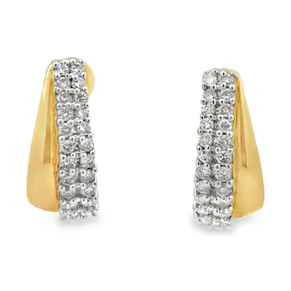 Two Row Huggie Earrings