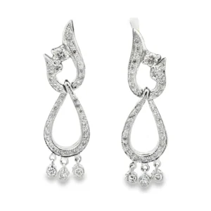 Diamond Teardrop Drop Earrings