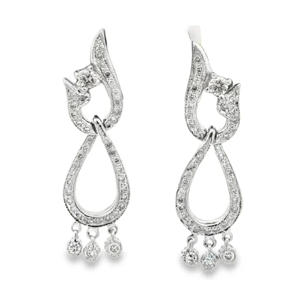Diamond Teardrop Drop Earrings