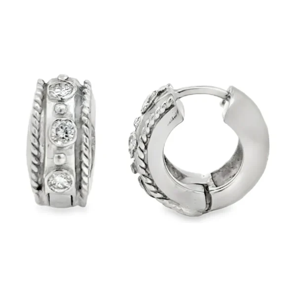 Diamond Cable Huggie Earrings