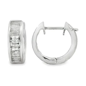 Baguette Diamond Hoop Earrings