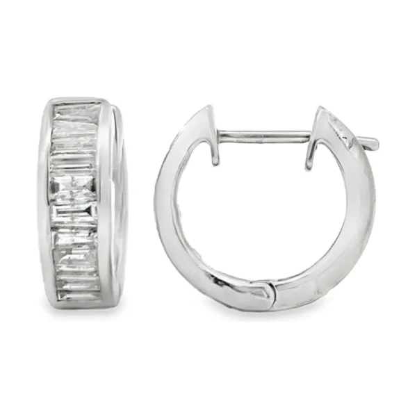 Baguette Diamond Hoop Earrings