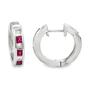 Channel Set Huggie Earrings