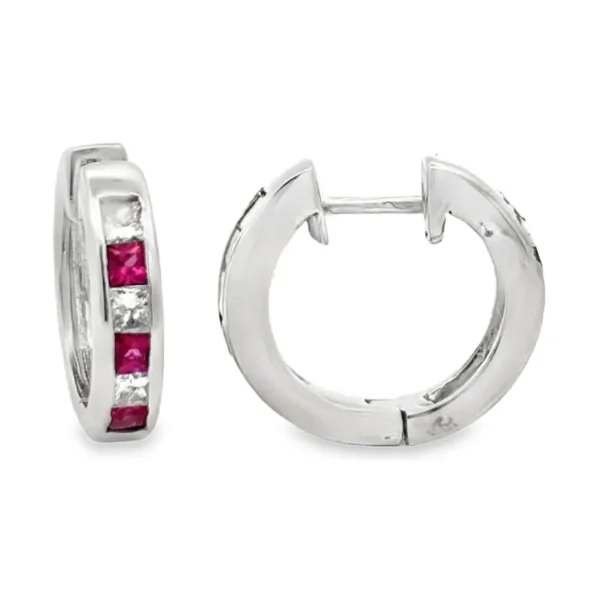 Channel Set Huggie Earrings