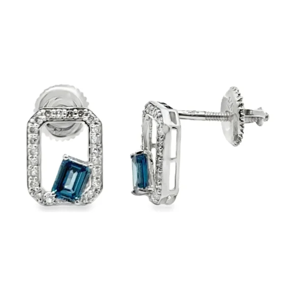 Halo Emerald Cut Earrings