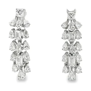 Cluster Diamond Drop Earrings