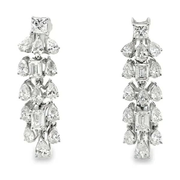 Cluster Diamond Drop Earrings