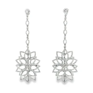 Floral Drop Diamond Earrings