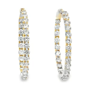 Round Diamond Hoop Earrings
