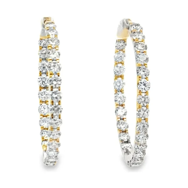 Round Diamond Hoop Earrings