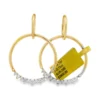 Circle Diamond Drop Earrings