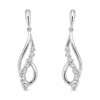 Diamond Swirl Drop Earrings