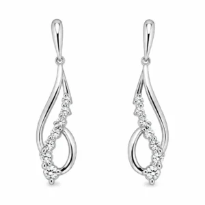 Diamond Swirl Drop Earrings