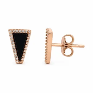 Triangle Onyx Diamond Earrings
