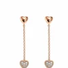 Heart Diamond Drop Earrings
