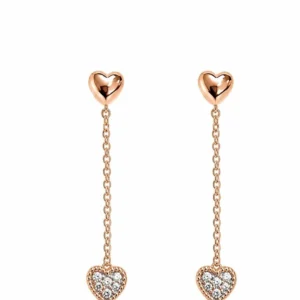 Heart Diamond Drop Earrings