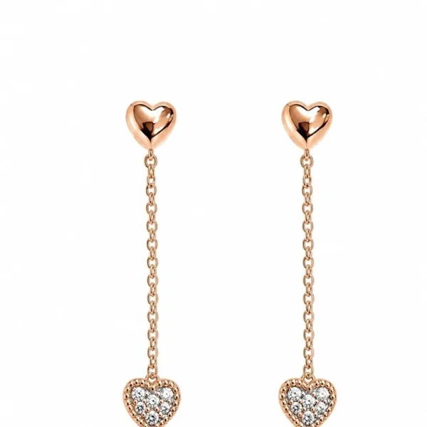 Heart Diamond Drop Earrings