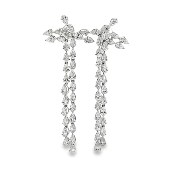 Pear Diamond Drop Earrings