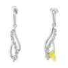 Curved Diamond Drop Earrings