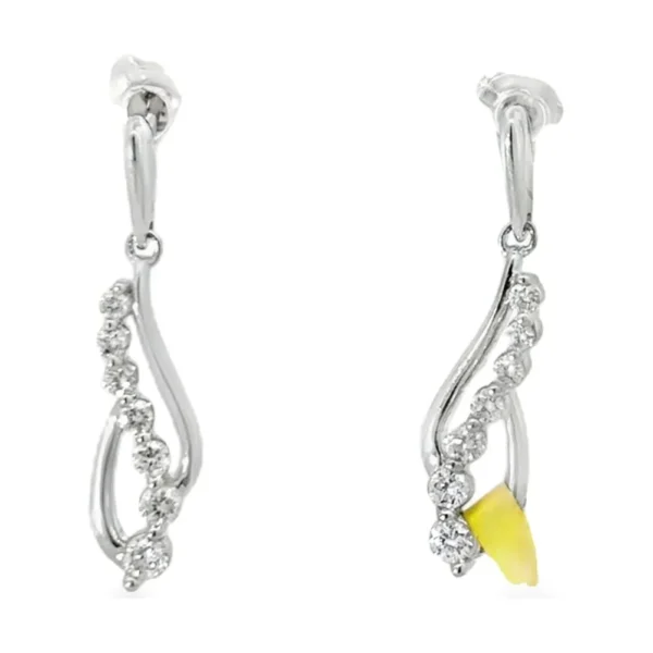 Curved Diamond Drop Earrings