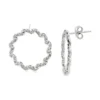 Circle Diamond Dangle Earrings