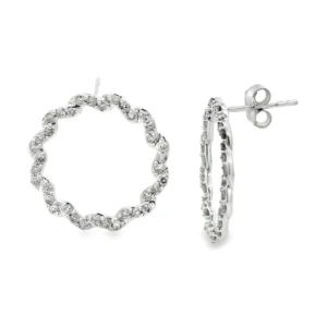 Circle Diamond Dangle Earrings
