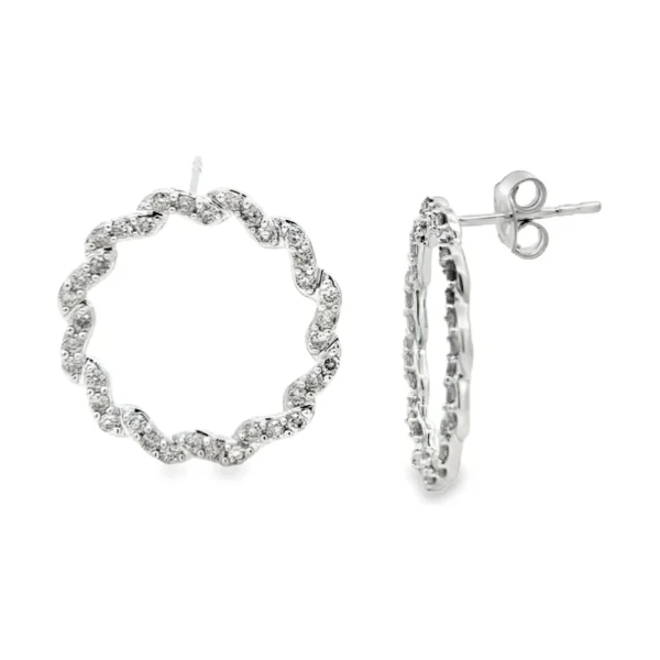 Circle Diamond Dangle Earrings
