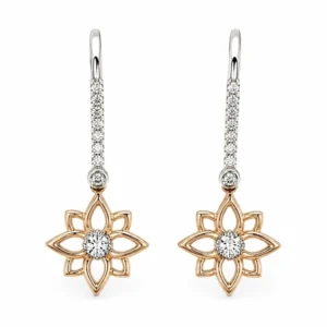 Floral Diamond Drop Earrings