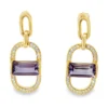 Amethyst Link Drop Earrings