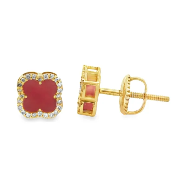 Clover Halo Stud Earrings