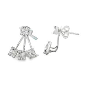 Baguette Diamond Jacket Earrings