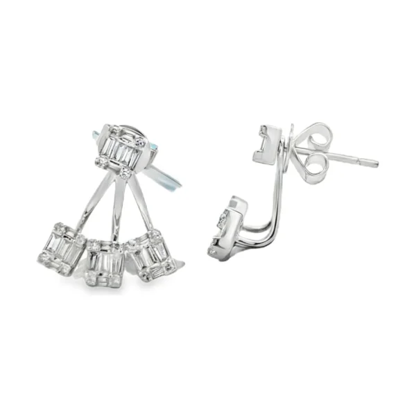 Baguette Diamond Jacket Earrings